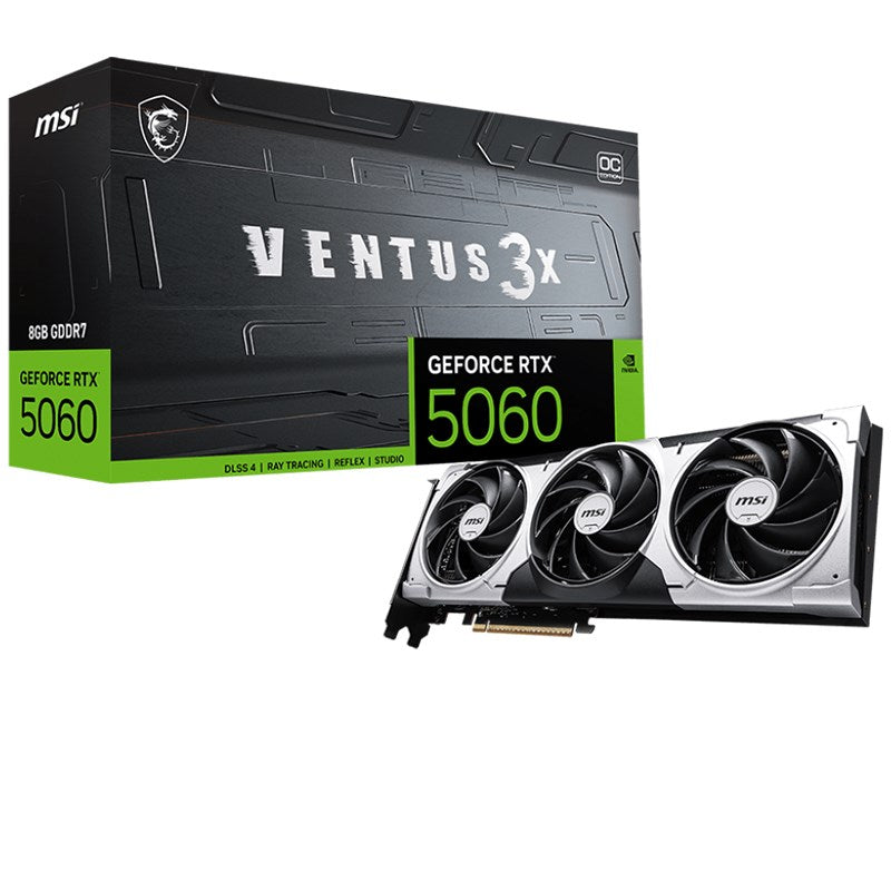 MSI GeForce RTX 5060 8 GB VENTUS 3X OC GDDR7 Gaming Graphics Card MSI GeForce RTX 5060 8 GB VENTUS 3X OC GDDR7 Gaming Graphics Card